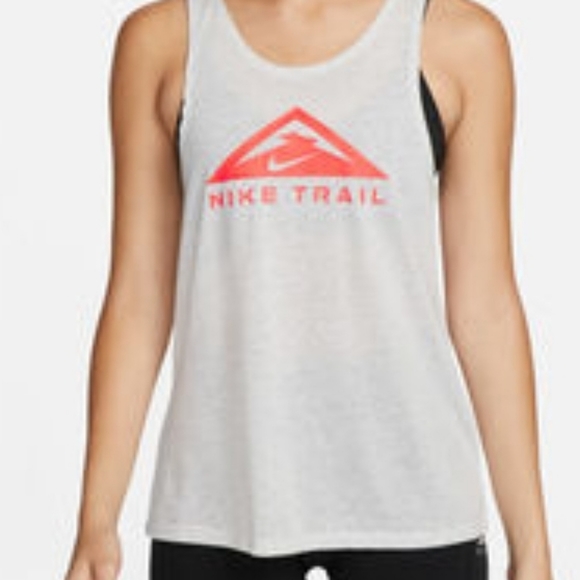 Nike Tops - Womens Size M Nike Trail Dri Fit Running Tank Top DM7571-080 Gray Infrared